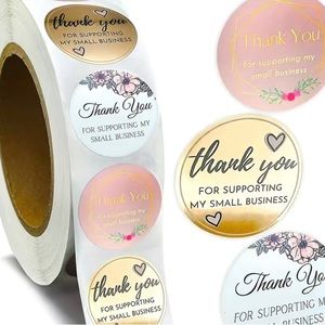 500 1” thank you stickers